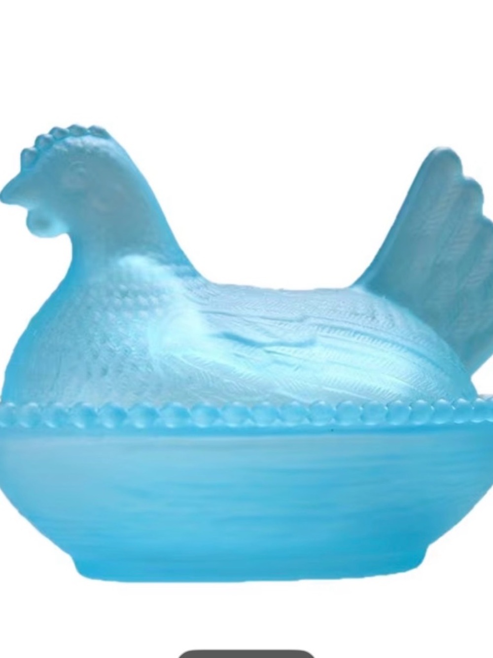 Blue Hen on Nest Dish